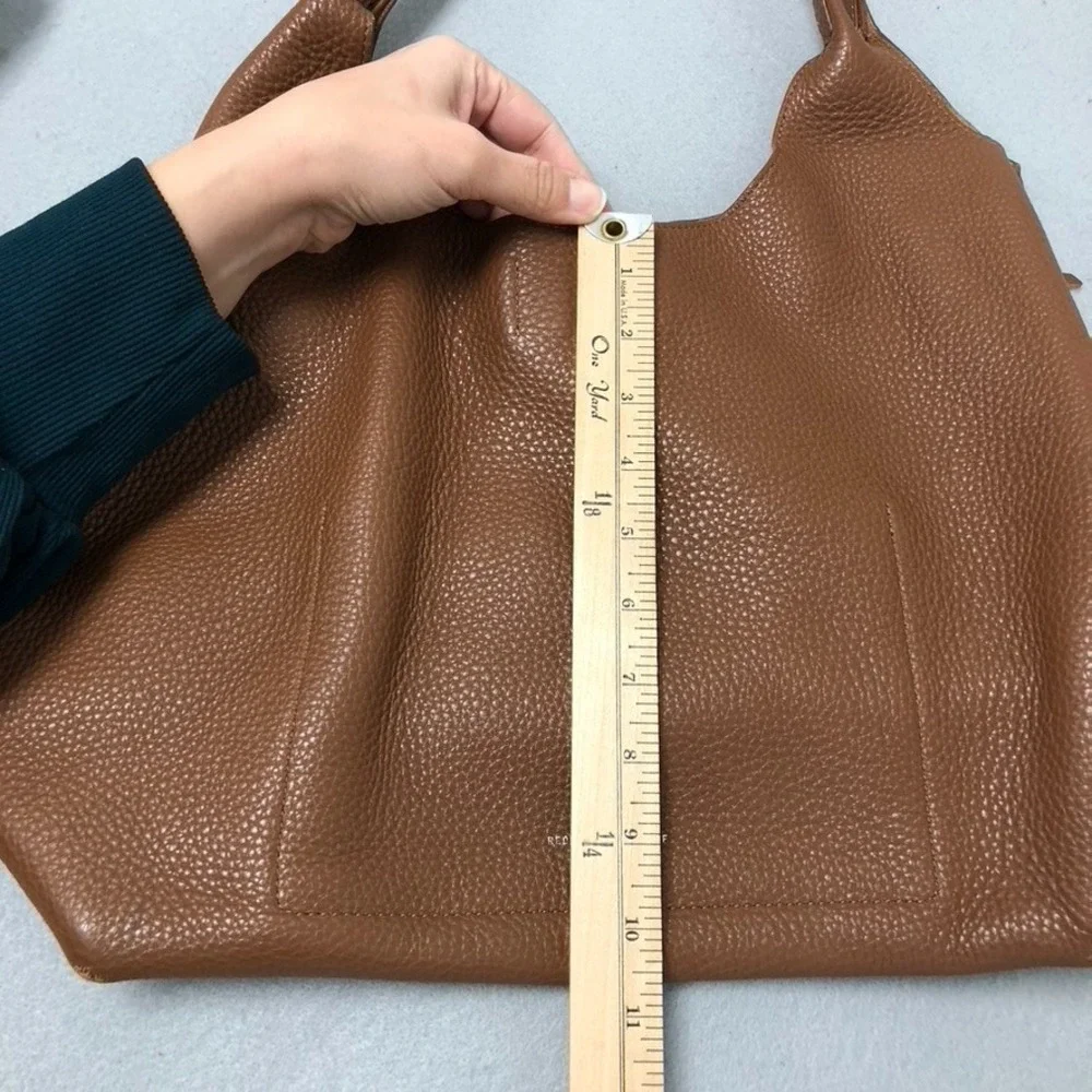 Rebecca Minkoff Darren Signature Carryall Hobo Bag Large Brown Pebbled Leather